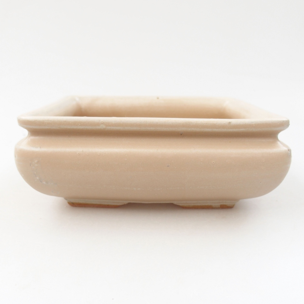 Ceramiczna miska bonsai 15,5 x 15,5 x 6 cm, kolor beżowy