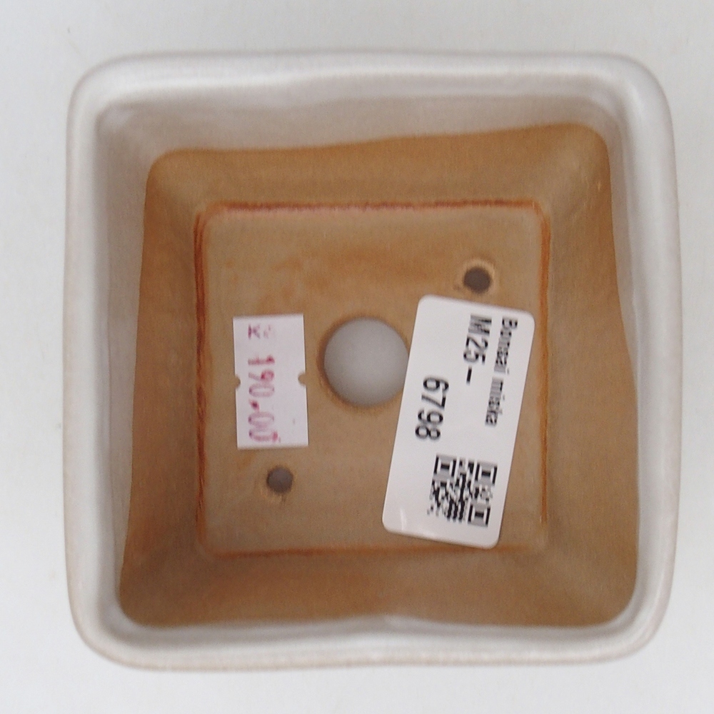 Ceramiczna miska do bonsai 8,5 x 8,5 x 6 cm, biała