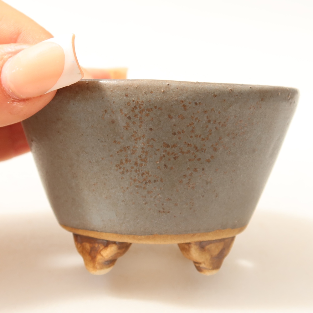 Ceramiczna miska do bonsai 8,5 x 8,5 x 5 cm, kolor niebieski