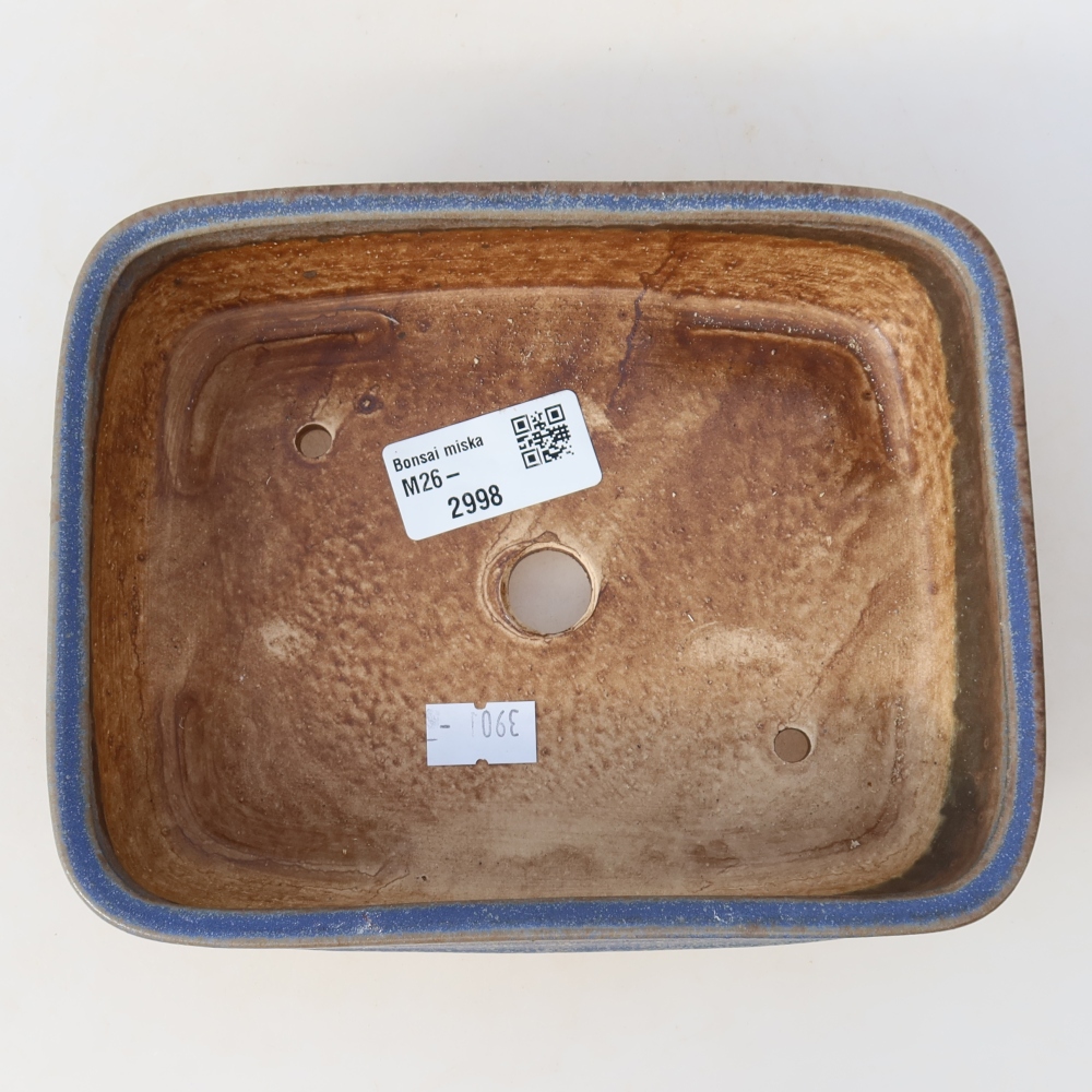Ceramiczna miska do bonsai 17 x 13,5 x 4,5 cm, kolor niebieski