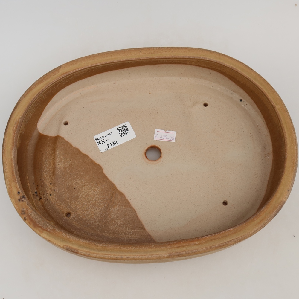 Ceramiczna miska bonsai 27 x 21 x 5,5 cm, kolor beżowy