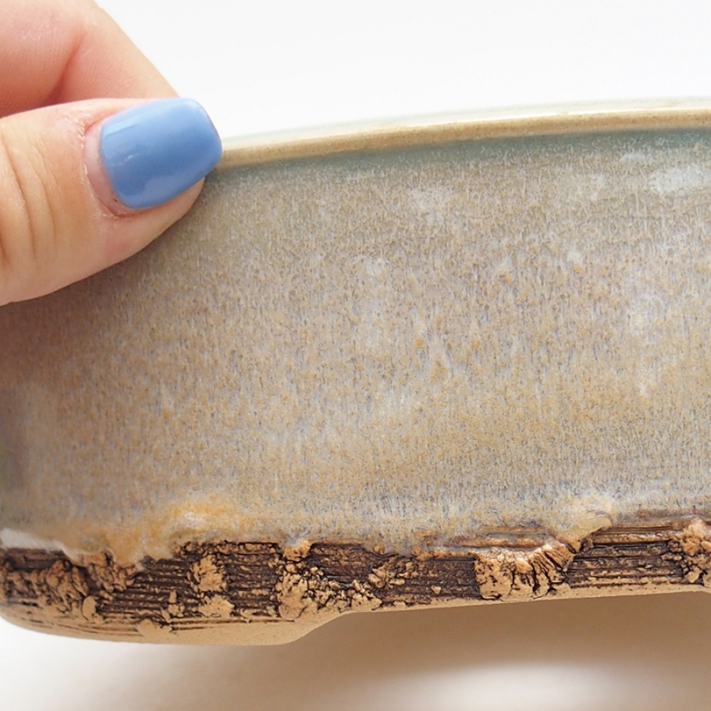 Ceramiczna miska do bonsai 17,5 x 17,5 x 6 cm, kolor zielony