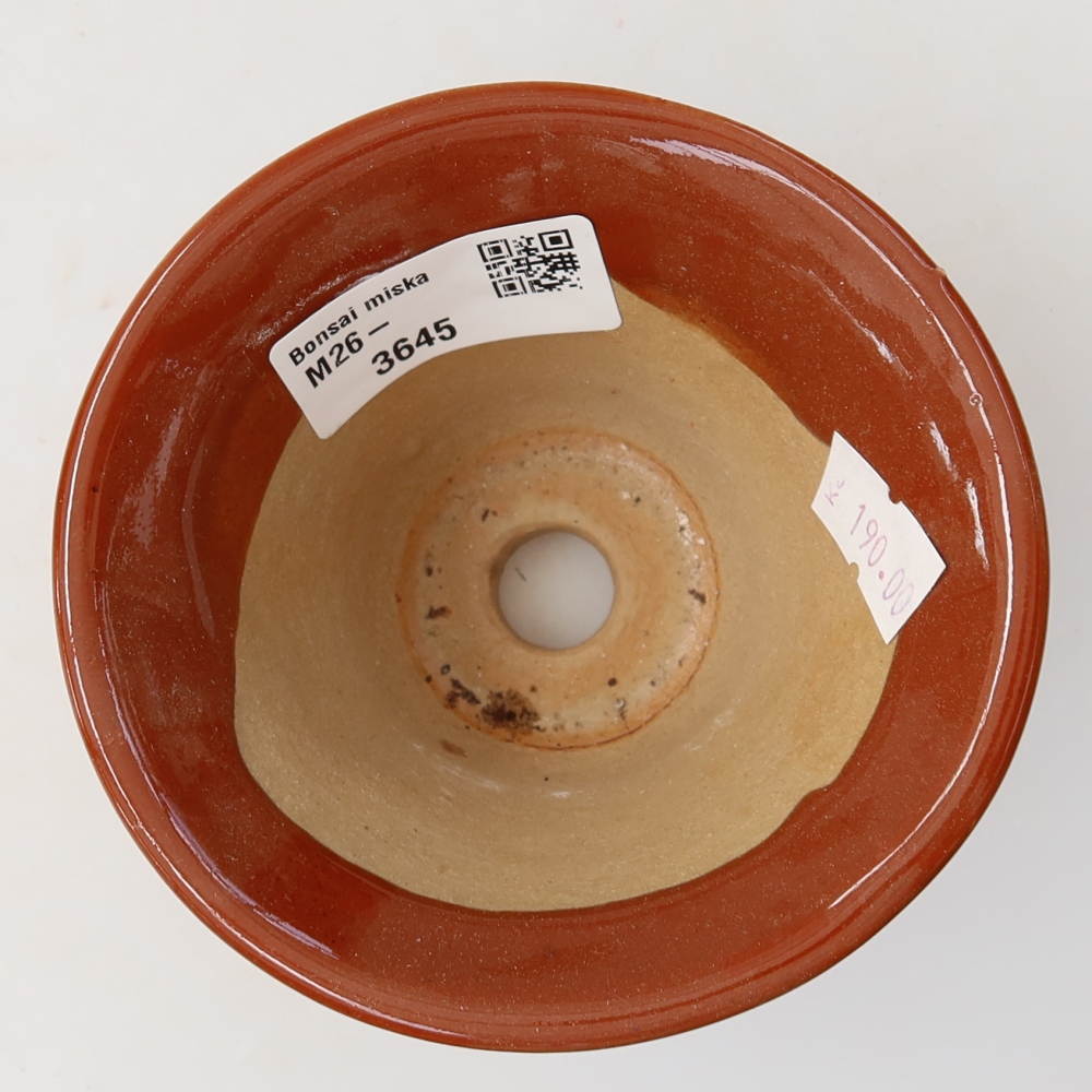 Ceramiczna miska do bonsai 10,5 x 10,5 x 7 cm, kolor brązowy