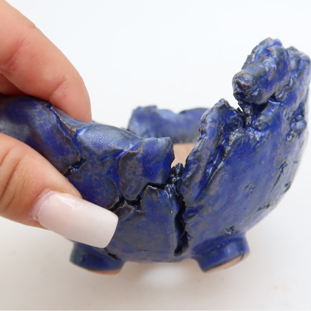 Ceramiczna muszla 11 x 11 x 7,5 cm, kolor niebieski