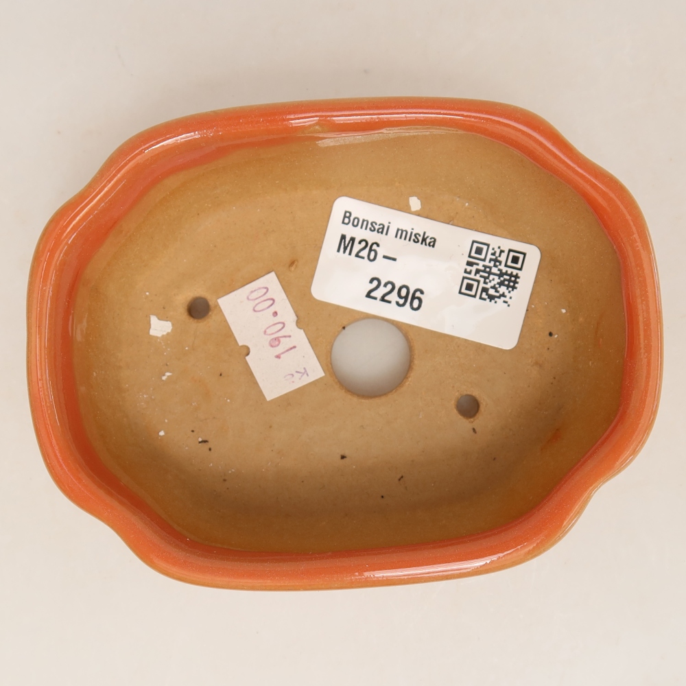 Ceramiczna miseczka do bonsai 10,5 x 8 x 4 cm, kolor pomarańczowy