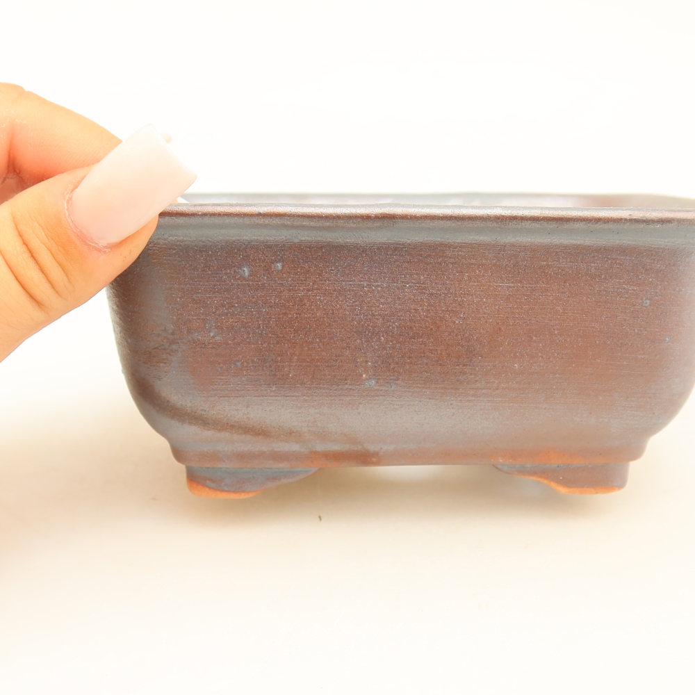 Ceramiczna miska do bonsai 13,5 x 10,5 x 6 cm, kolor metaliczny