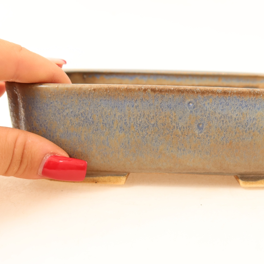 Ceramiczna miska do bonsai 18 x 14 x 4,5 cm, kolor niebieski