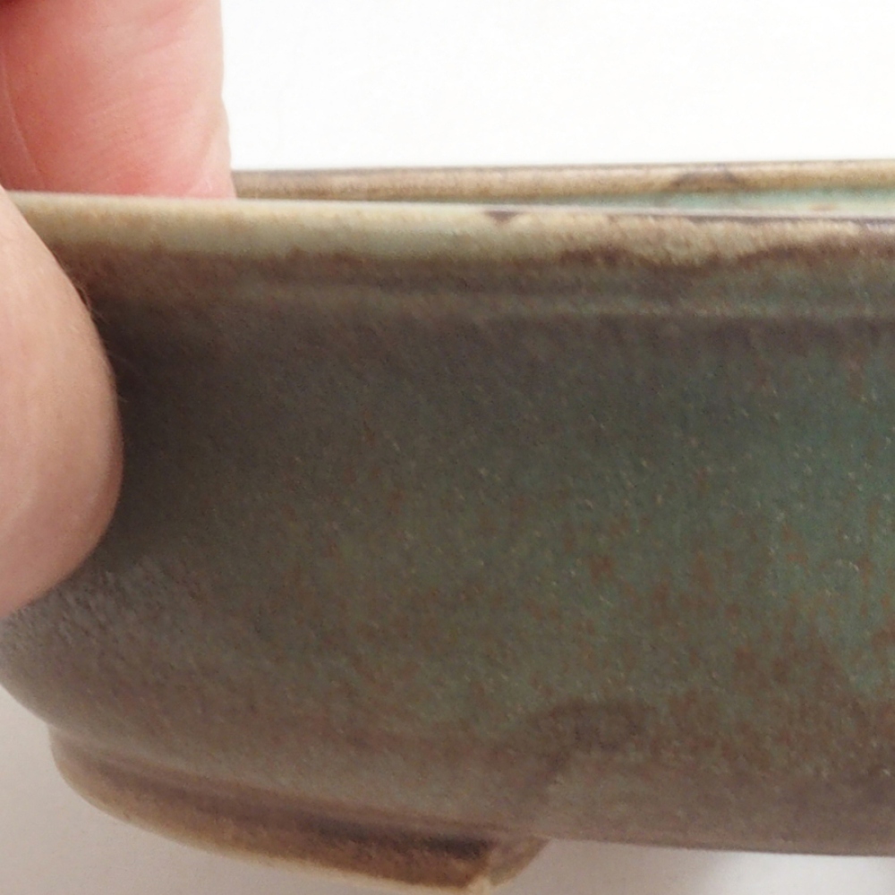Ceramiczna miska do bonsai 15 x 14 x 4 cm, kolor zielony
