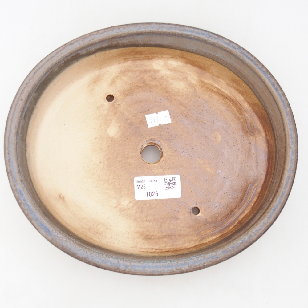 Ceramiczna miska na bonsai 24 x 21 x 5 cm, kolor niebieski