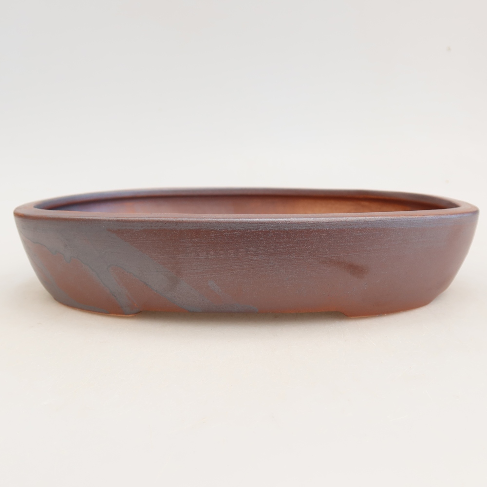 Ceramiczna miska do bonsai 22 x 17 x 4 cm, kolor metaliczny
