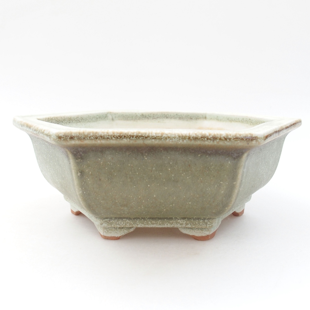 Ceramiczna miska bonsai 17 x 15 x 6 cm, kolor zielony