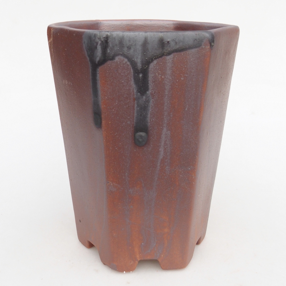 Ceramiczna miska na bonsai 12,5 x 11,5 x 16,5 cm, kolor metaliczny