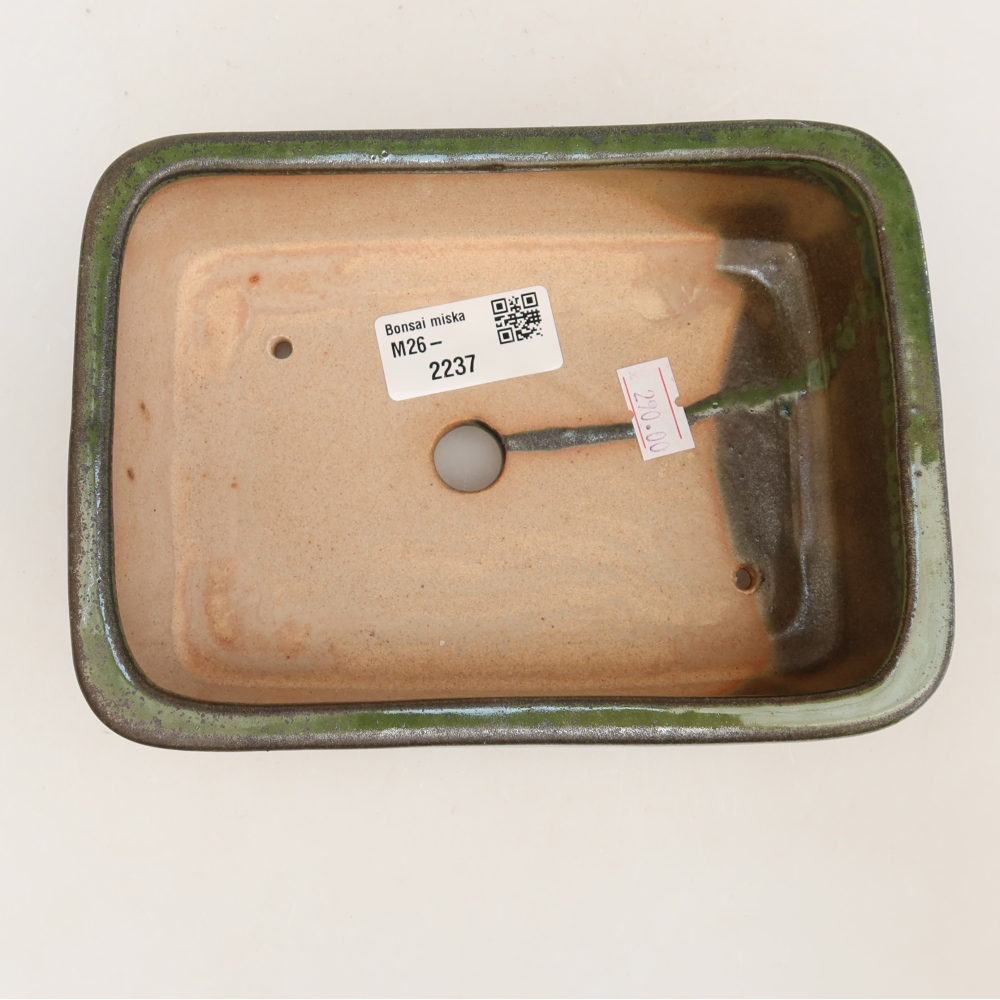 Ceramiczna miska do bonsai 17 x 12,5 x 5,5 cm, kolor zielony