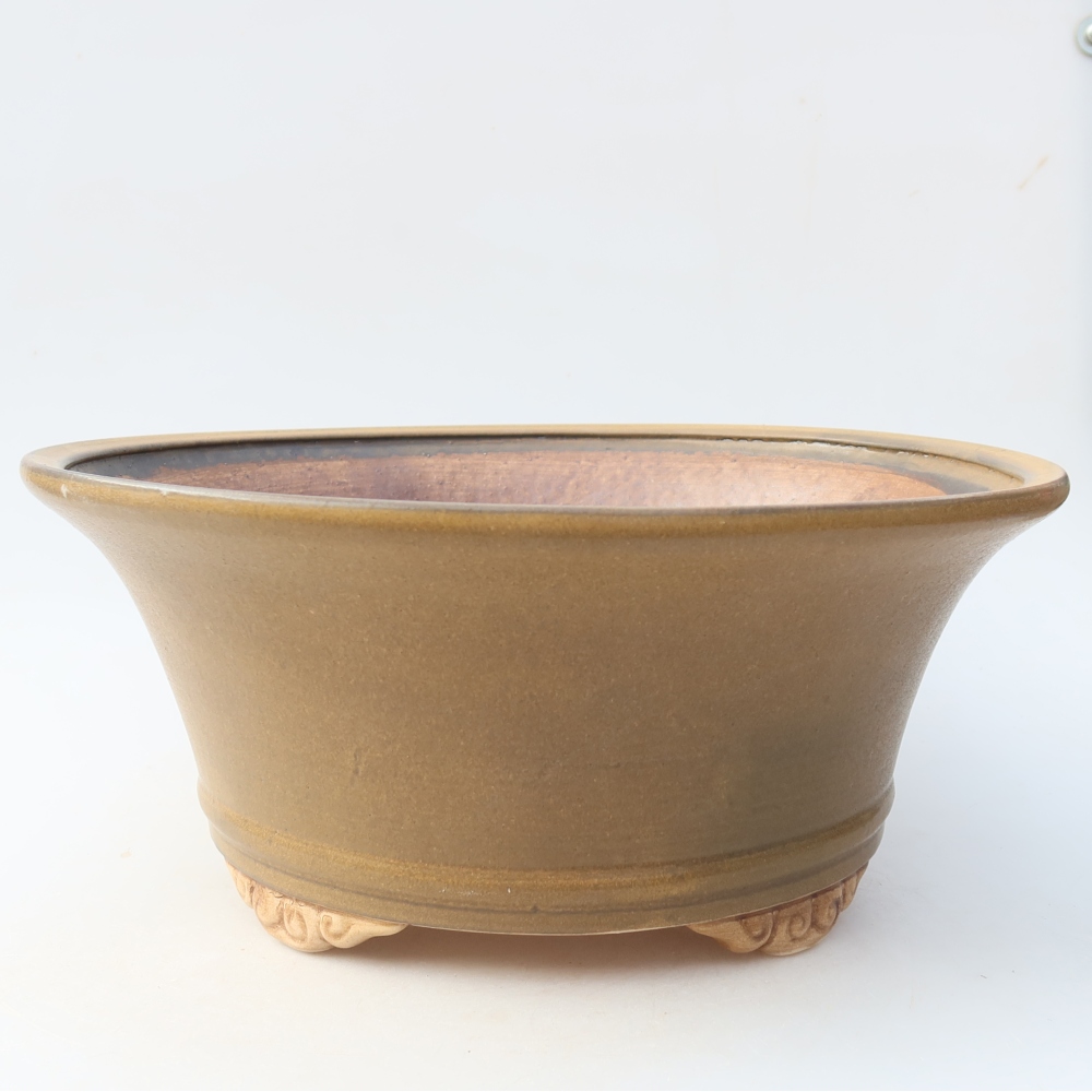 Ceramiczna miska do bonsai 29 x 29 x 12,5 cm, kolor brązowy