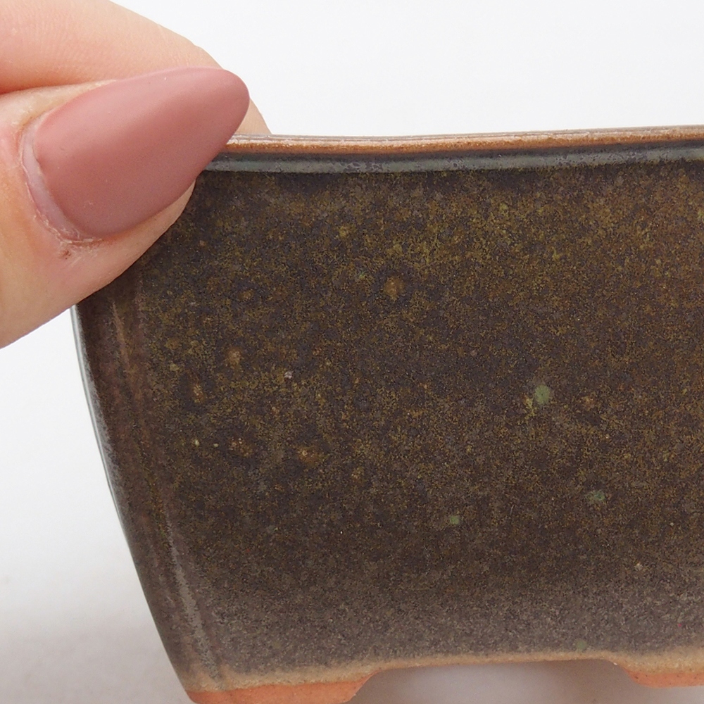 Ceramiczna miska do bonsai 8,5 x 8,5 x 5 cm, brązowa