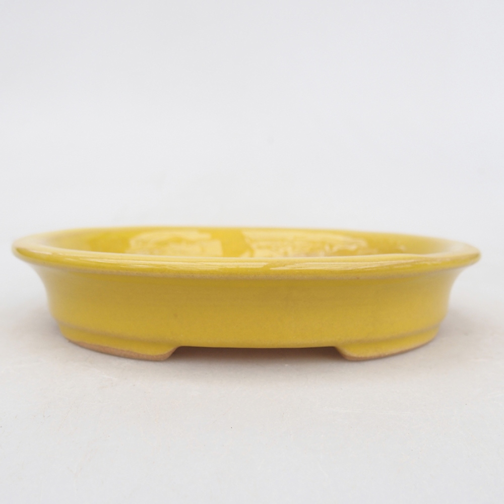 Ceramiczna miska do bonsai 13 x 11 x 2,5 cm, żółty kolor