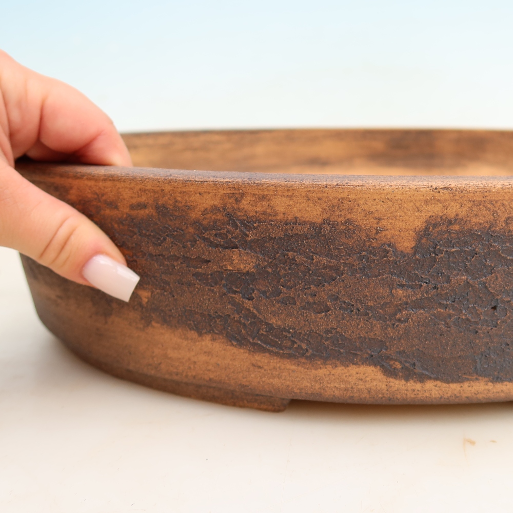 Ceramiczna miska do bonsai 37 x 30,5 x 8 cm, kolor brązowy