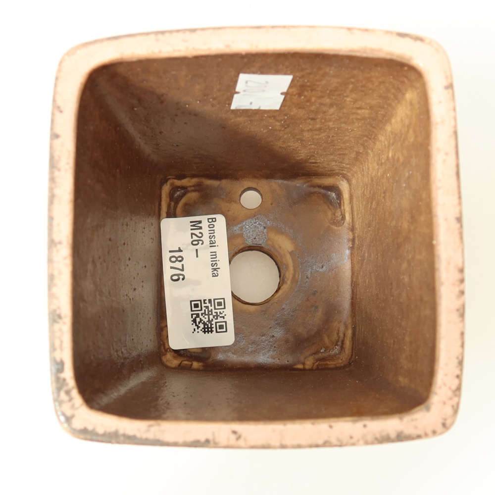 Ceramiczna miska do bonsai 8,5 x 8,5 x 10,5 cm, kolor różowy