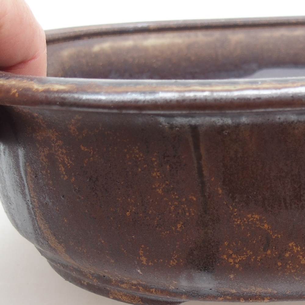 Ceramiczna miska na bonsai 23 x 19 x 7 cm, kolor metaliczny