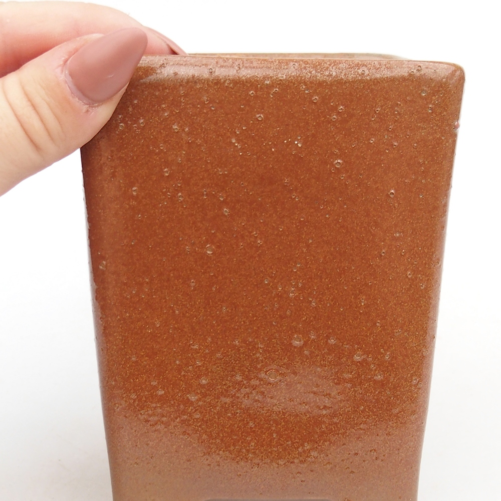 Ceramiczna miska na bonsai 8,5 x 8,5 x 11,5 cm, brązowa