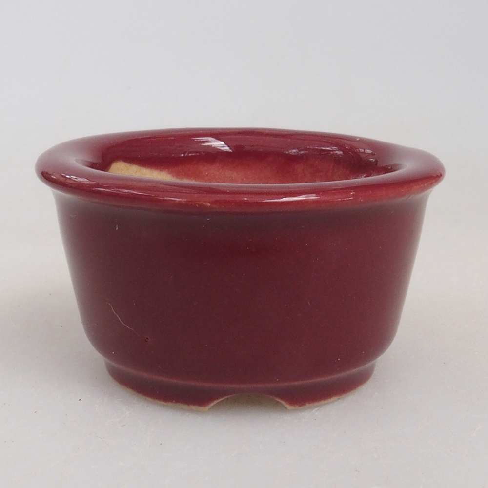 Mini miska bonsai 4 x 4 x 2 cm, kolor bordowy