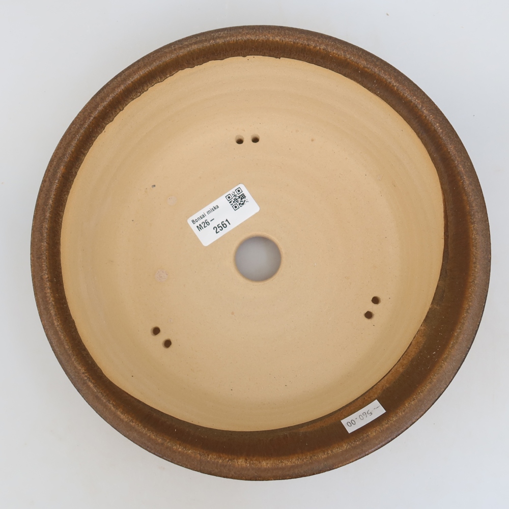 Ceramiczna miska do bonsai 24 x 24 x 6,5 cm, kolor brązowy