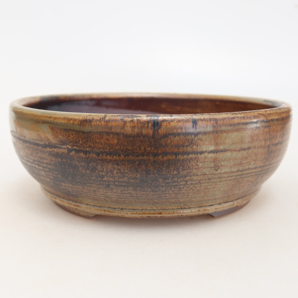 Ceramiczna miska do bonsai 17 x 17 x 6 cm, kolor brązowy