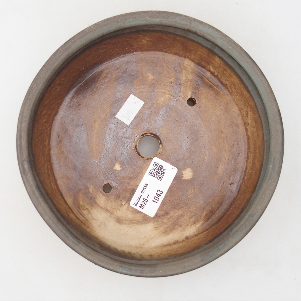 Ceramiczna miska do bonsai 17,5 x 17,5 x 5 cm, kolor niebieski