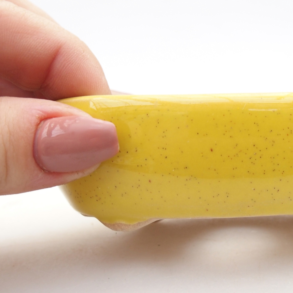 Ceramiczna miska do bonsai 9 x 6,5 x 3 cm, żółta