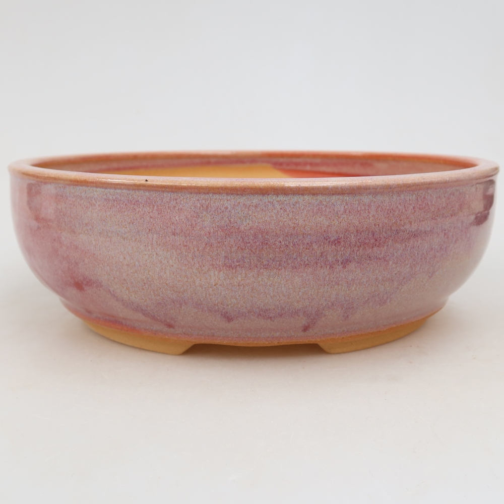 Ceramiczna miska do bonsai 21,5 x 21,5 x 6,5 cm, kolor różowy