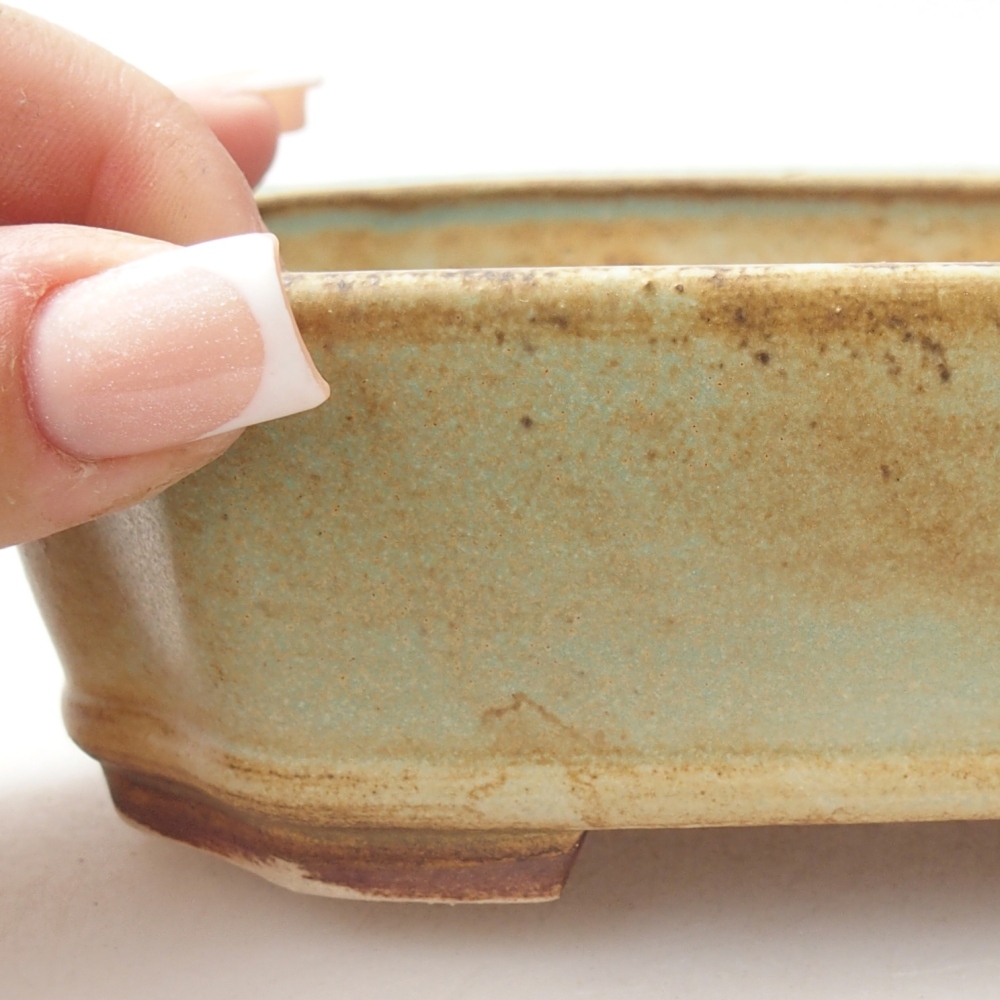 Ceramiczna miska do bonsai 14 x 12 x 4,5 cm, zielona