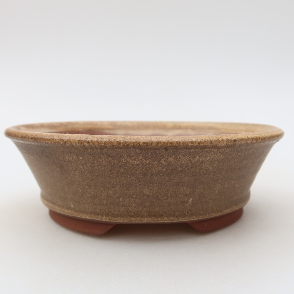 Ceramiczna miska do bonsai 15,5 x 15,5 x 5 cm, brązowa