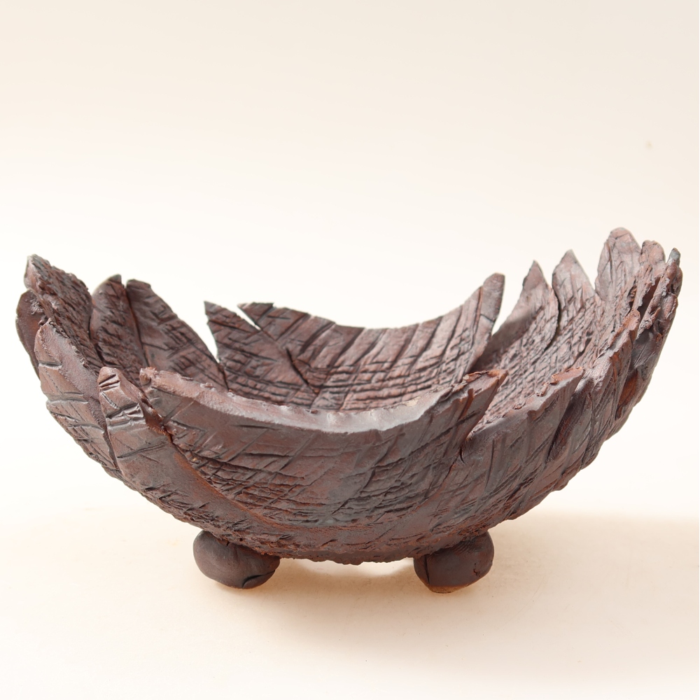Ceramiczna skorupa  15,5 x 12 x 9 cm, kolor brązowy