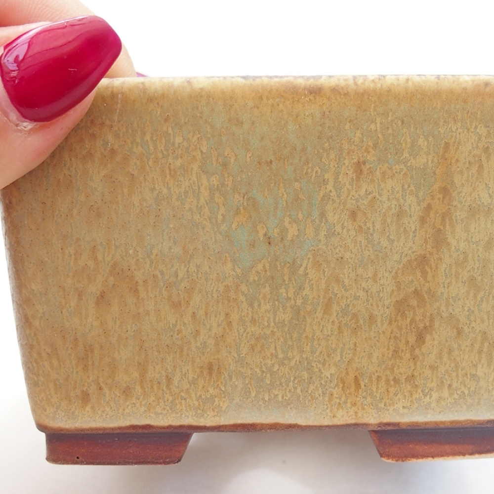 Ceramiczna miska bonsai 8,5 x 8,5 x 5,5 cm, kolor zielony