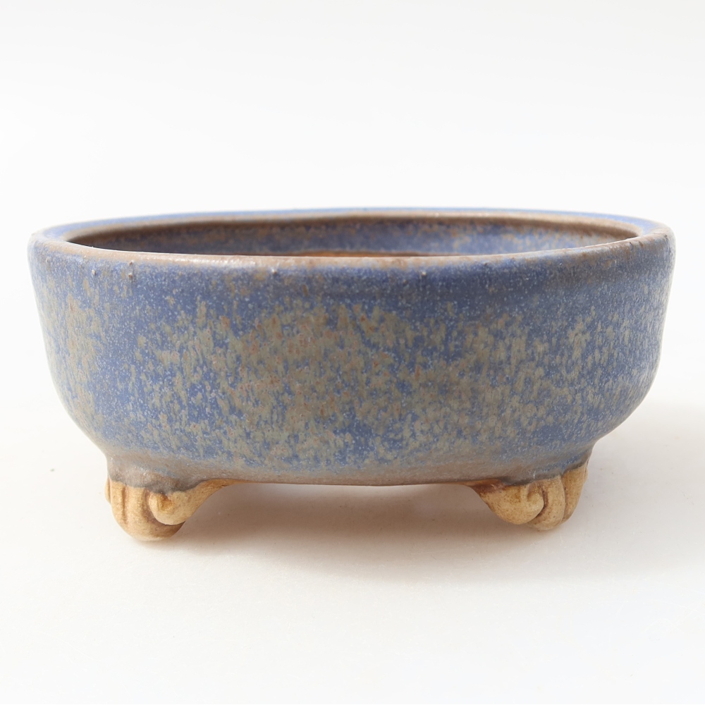 Ceramiczna miska na bonsai 11 x 11 x 4,5 cm, kolor niebieski