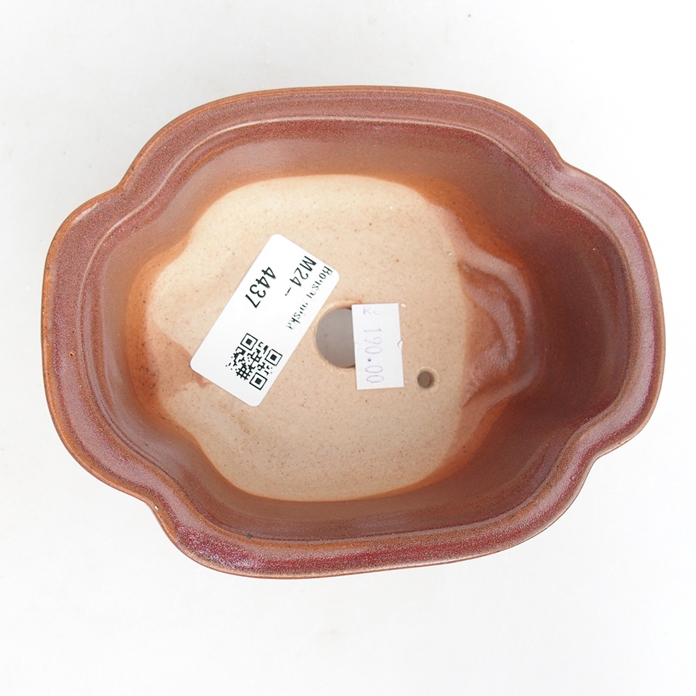 Ceramiczna miska bonsai 13 x 10,5 x 5,5 cm, kolor wina