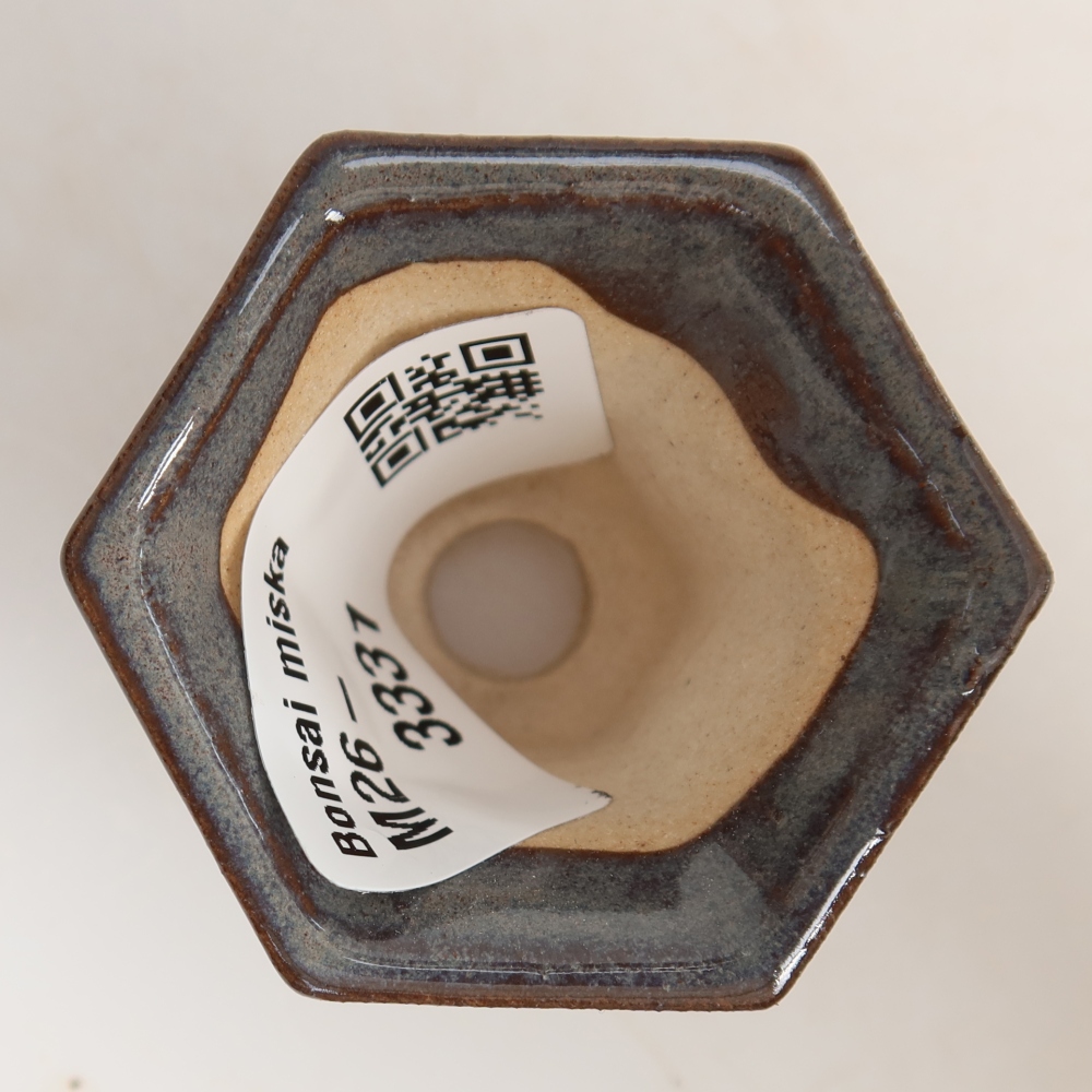 Ceramiczna miseczka do bonsai 4,5 x 4 x 3,5 cm, kolor szary