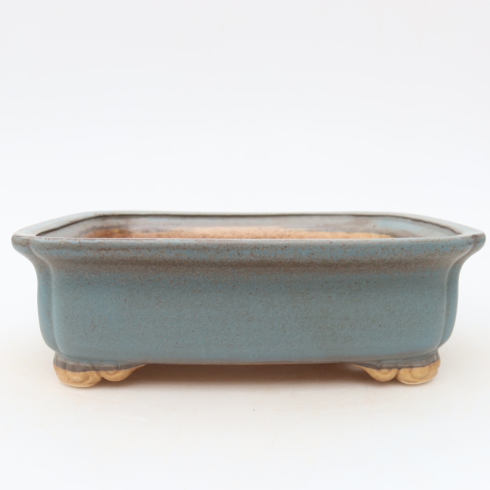 Ceramiczna miska do bonsai 20 x 17,5 x 6 cm, kolor niebieski