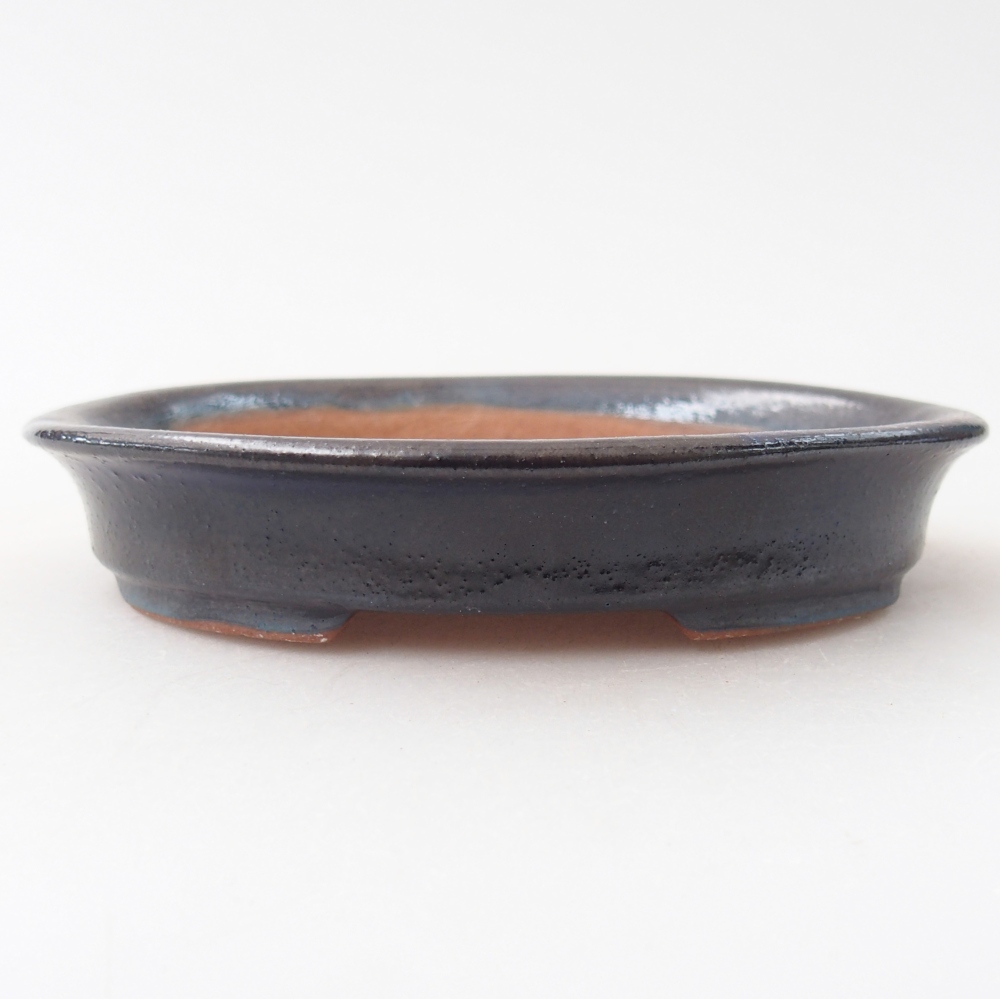 Ceramiczna miska do bonsai 12,5 x 10,5 x 2 cm, kolor czarny