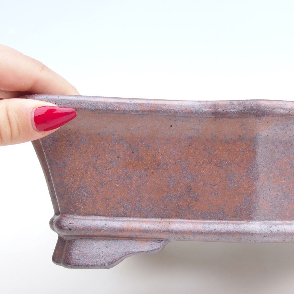 Ceramiczna miska bonsai 27,5 x 19 x 8 cm, kolor metaliczny