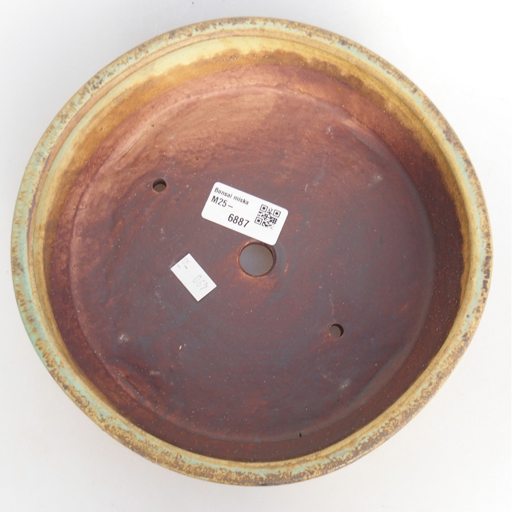 Ceramiczna miska bonsai 21 x 21 x 6 cm, zielona