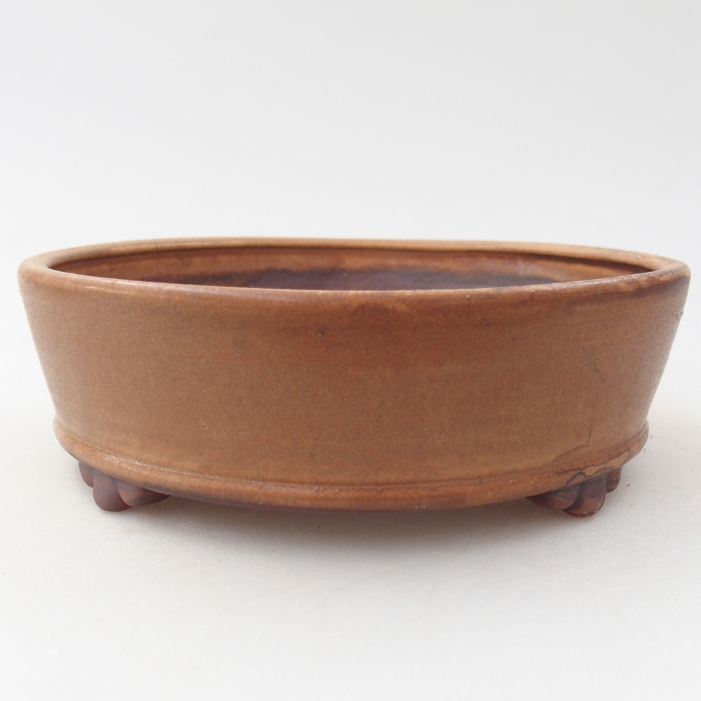Ceramiczna miska do bonsai 15,5 x 15,5 x 5 cm, brązowa