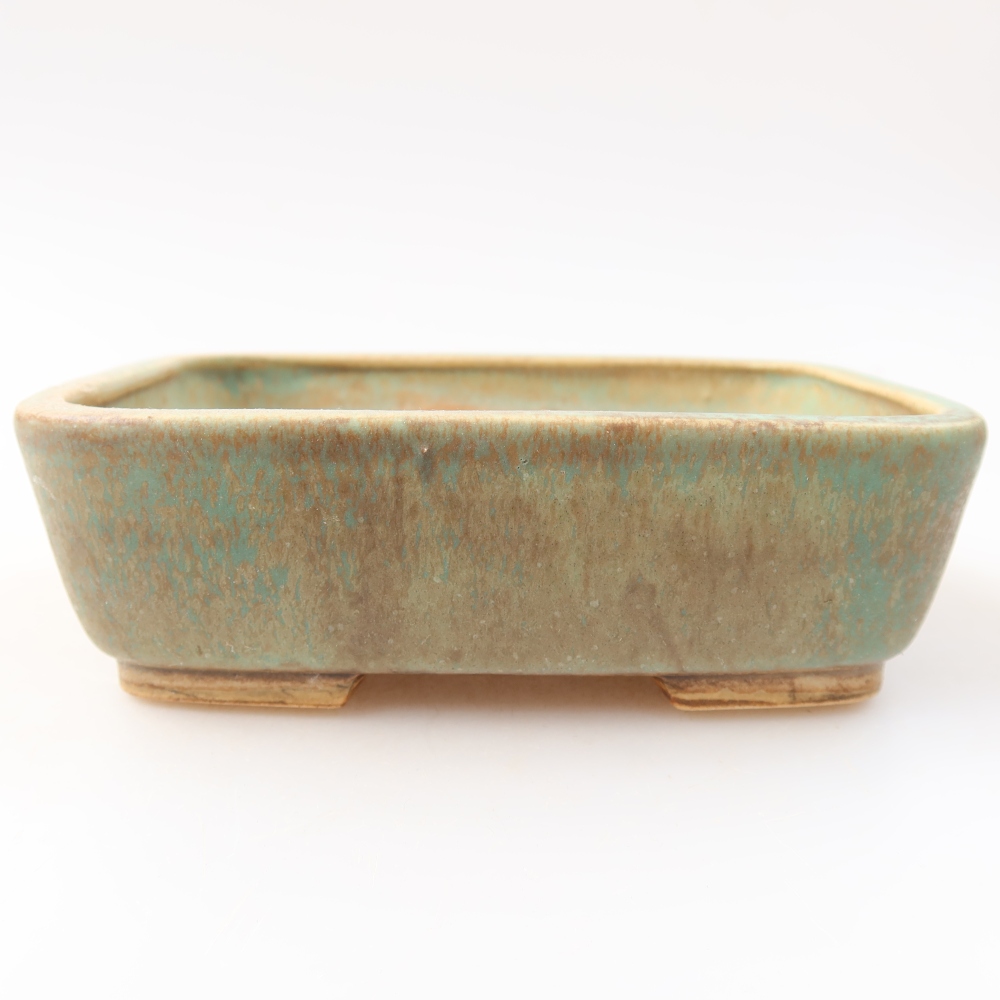Ceramiczna doniczka do bonsai 14 x 11,5 x 4,5 cm, kolor zielony