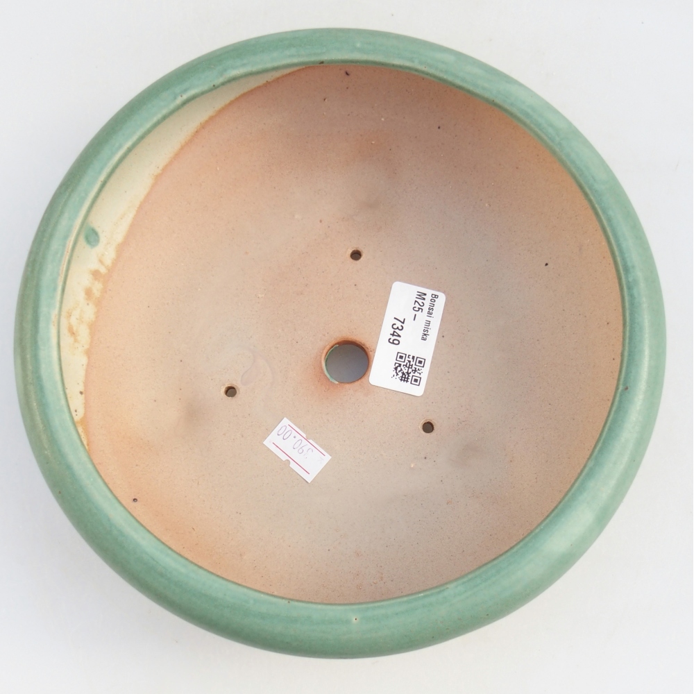 Ceramiczna miska na bonsai 21 x 21 x 7,5 cm, zielona