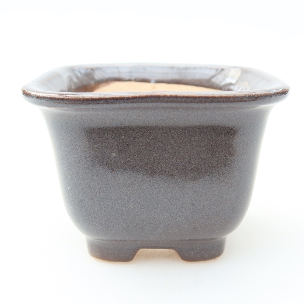 Ceramiczna miseczka do bonsai 6,5 x 6,5 x 5 cm, kolor szary