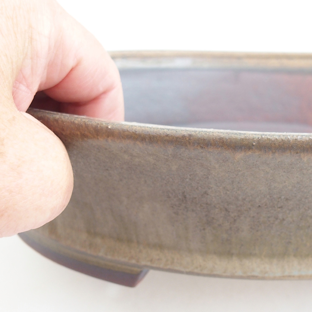 Ceramiczna miska na bonsai 27 x 24 x 6 cm, brązowa