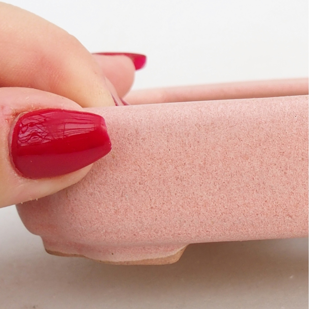 Ceramiczna miska na bonsai 12,5 x 9 x 3 cm, różowa