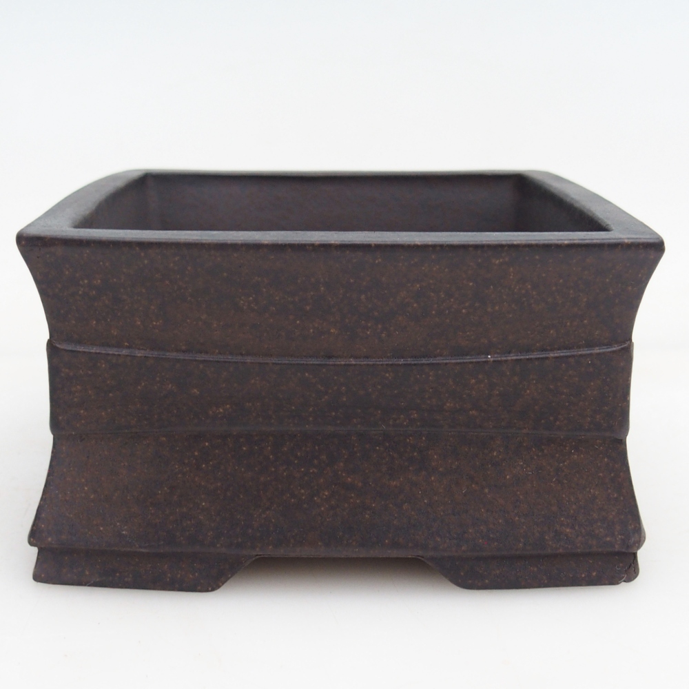 Ceramiczna miska do bonsai 12 x 12 x 6,5 cm, kolor brązowo-ochrowy