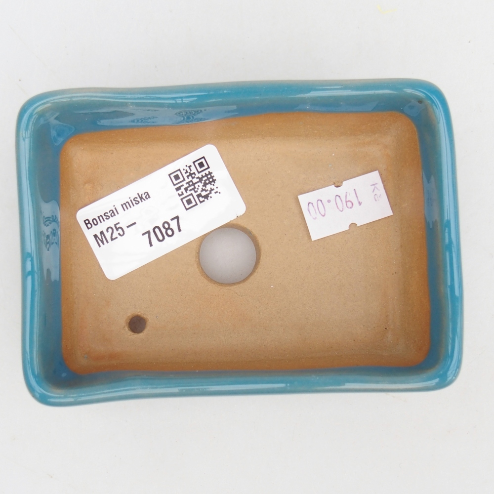 Ceramiczna miska do bonsai 10 x 7 x 3 cm, kolor niebieski