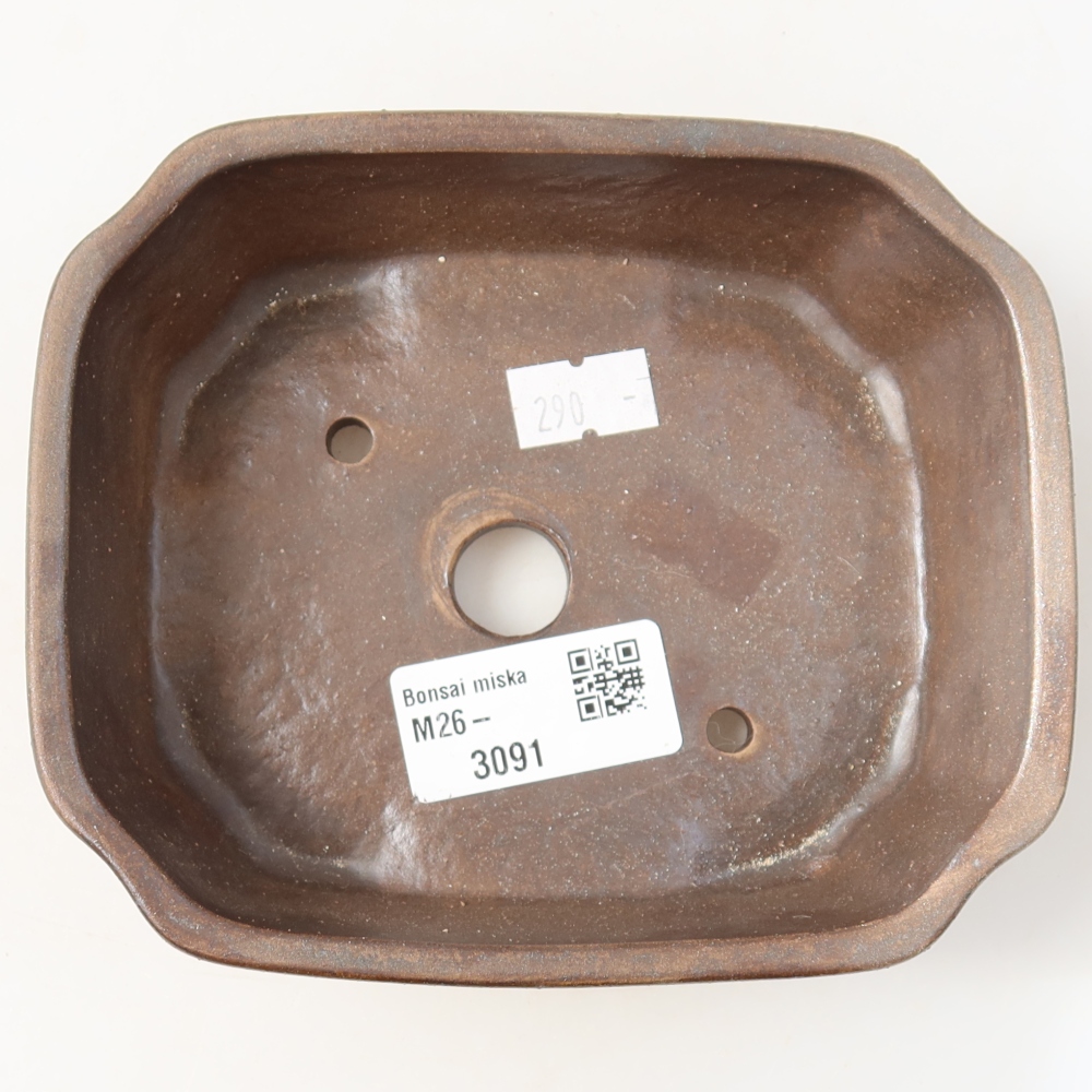 Ceramiczna miska do bonsai 13,5 x 11,5 x 4 cm, kolor brązowy